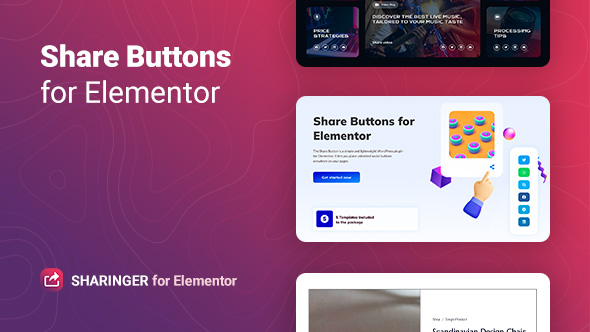 Sharinger – Piece Buttons for Elementor