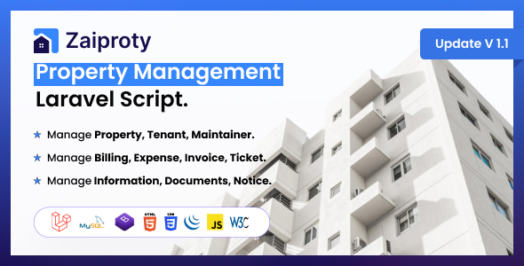 Zaiproty – Property Management Laravel Script