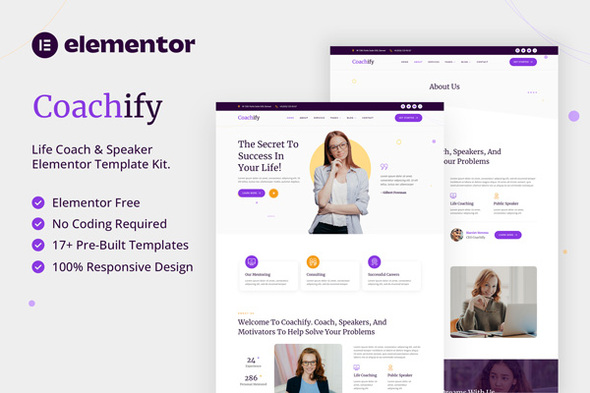 Coachify – Existence Coach & Speaker Elementor Template Kit