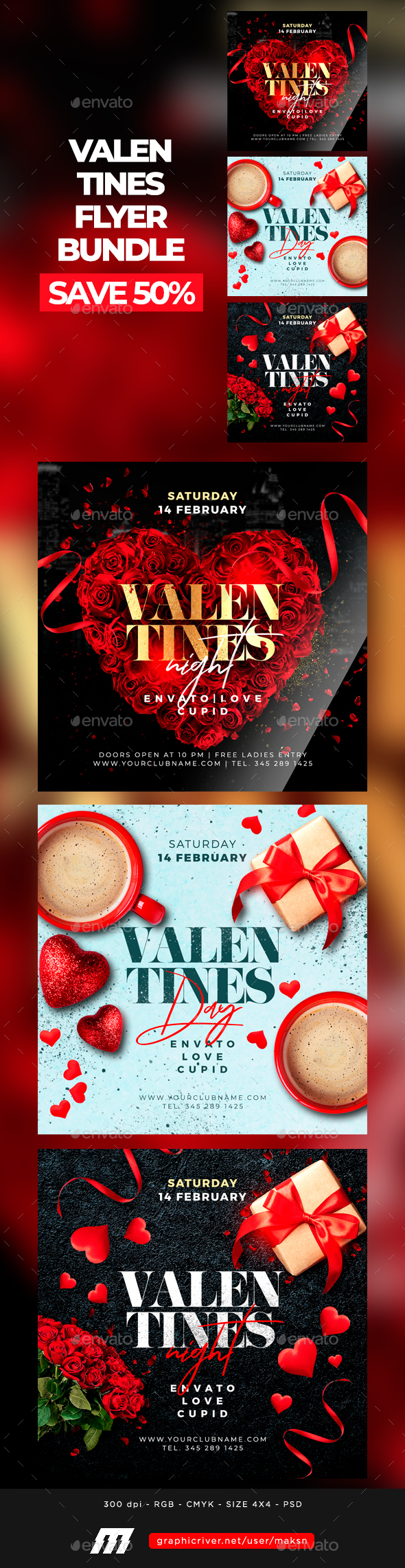 Valentines Flyers Bundle