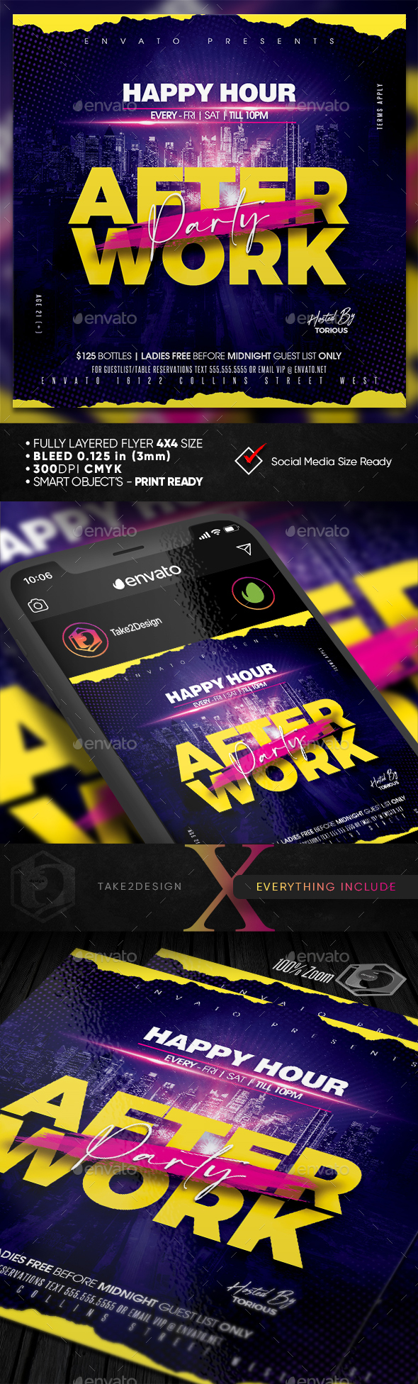 Night time Club Flyer Template