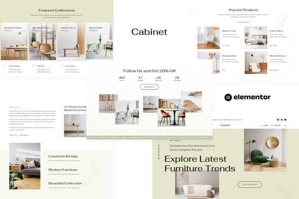 Cabinet – Furnishings Retailer Elementor Template Equipment