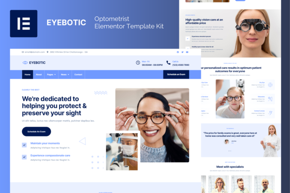 EyeBotic – Optometrist Elementor Skilled Template Package