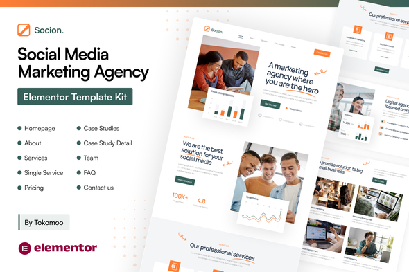 Socion – Social Media Marketing Company Elementor Pro Template Kit