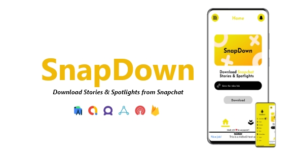 SnapDown – Snapchat Experiences & Spotlights Downloader | ADMOB, FAN, APPLOVIN, FIREBASE, ONESIGNAL