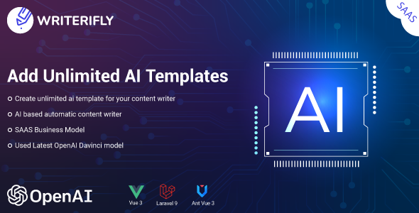 Writerifly – OpenAI Writer Assistant With Dynamic Writing Templates (SAAS)