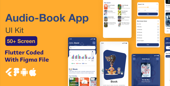 Audible – Audio E-book & E-book Flutter App Ui Template(Figma Included)
