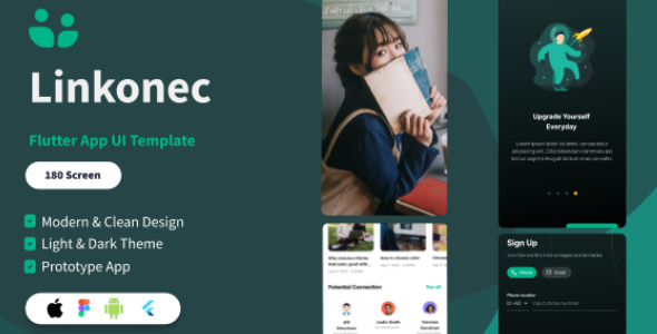 Linkonec Student Social Community & On-line Class Flutter App Ui Template(Figma Integrated)