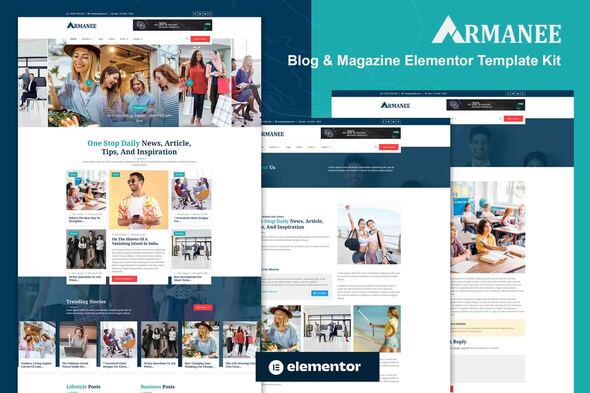 Armanee – Weblog & Journal Elementor Pro Template Kit