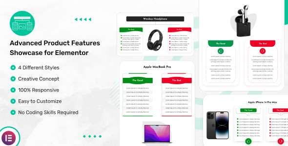 Advanced Product Aspects Showcase for Elementor