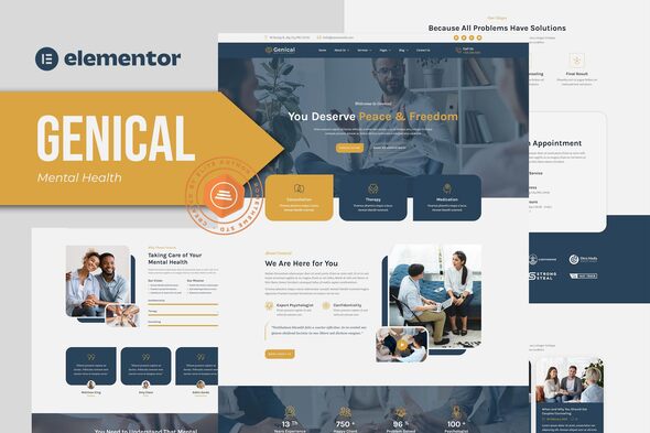 Genical – Mental Well being & Therapy Elementor Template Bundle