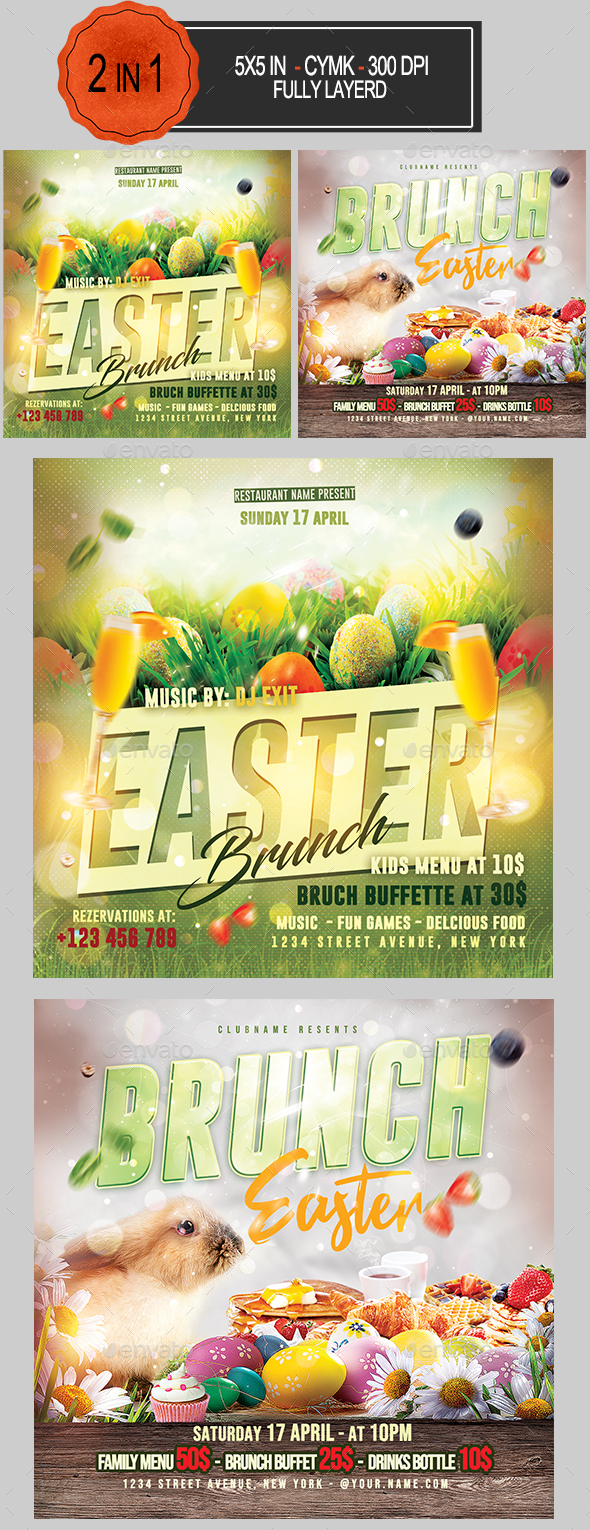 Easter Brunch Flyer Bundle