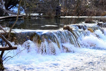 Waterfall at the lake