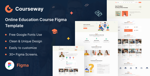 Courseway – On-line Education Route Figma Template