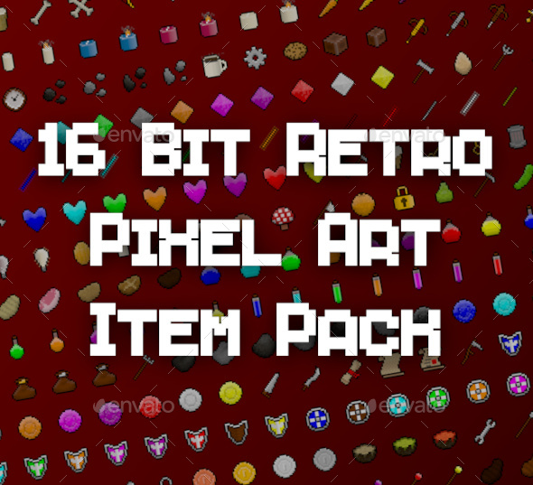 16 bit Retro RPG Pixel Art Item Pack