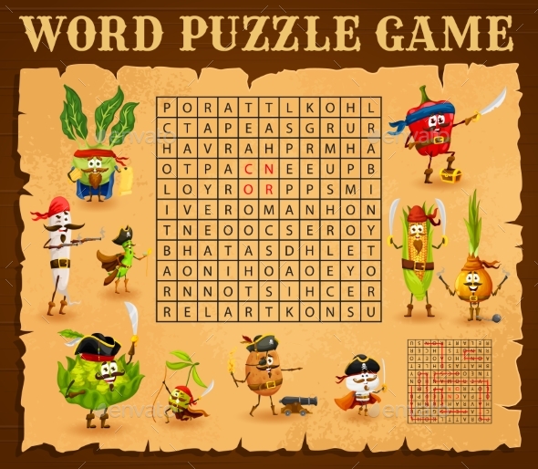 Be aware Search Puzzle Game Comic strip Vegetable Pirates