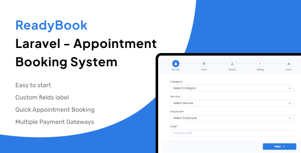 ReadyBook – Laravel Appointment booking machine