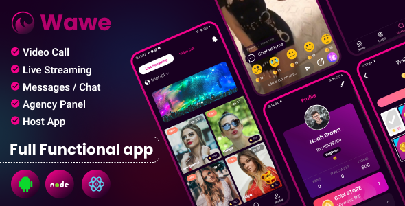 Wawe – Video call, Reside streaming, Chat | Host primarily based app with Admin panel & Company Panel