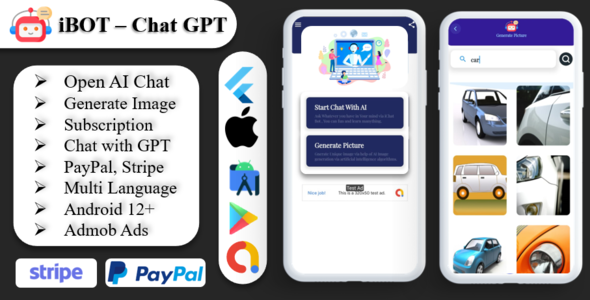 ChatGPT App – Chat GPT App | Birth AI ChatGPT | Google Login | Subscription | PayPal & Stripe