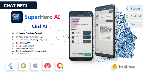 SuperHero AI- ChatGPT Delivery AI Android and iOS App With Flutter