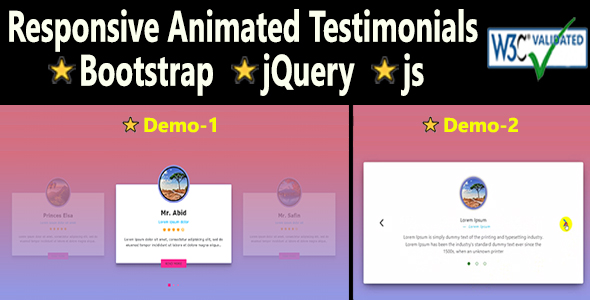 Responsive Involving Testimonials – Bootstrap jQuery js