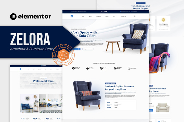 Zelora – Armchair & Furnishings Ticket Elementor Template Kit