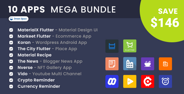 Android Mega Bundle – 10 Top fee App Templates