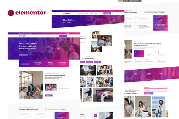 Wefa – Digital Advertising and marketing & Note Originate Agency Elementor Template Kit