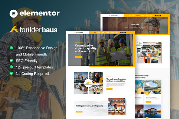 BuilderHaus – Constructing Company Elementor Pro Template Kit