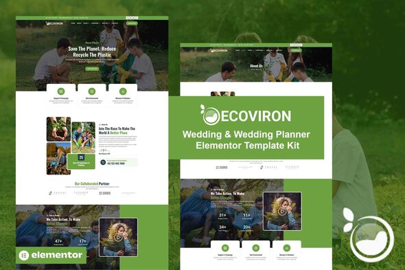 Ecoviron – Ecology & Enviroment Charity Elementor Pro Template Bundle