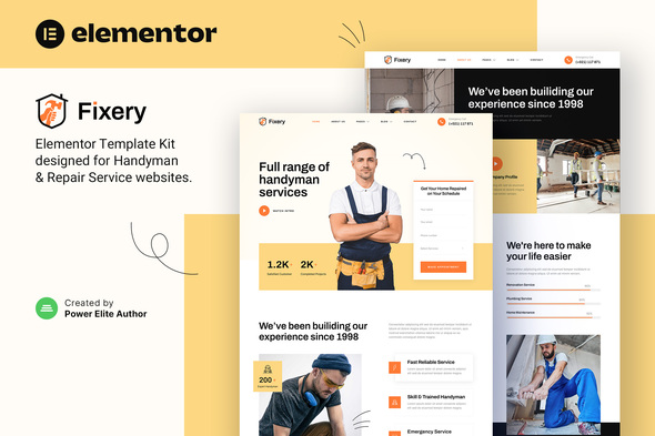 Fixery – Handyman & Restore Services and products Elementor Template Equipment