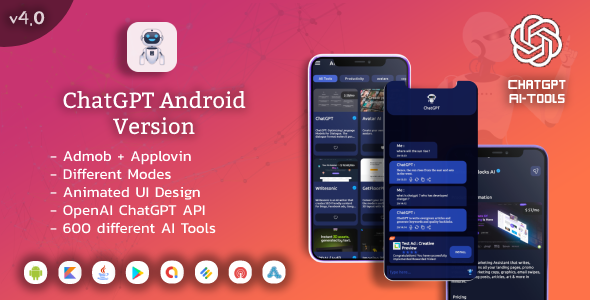 ChatGPT Android Model : OpenAI API with Adomb  and Applovin