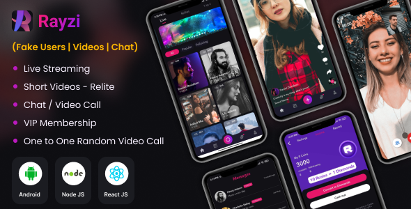 Rayzi with False Files : Live streaming, Random video call, Feed, Fast Videos & Relationship video call app