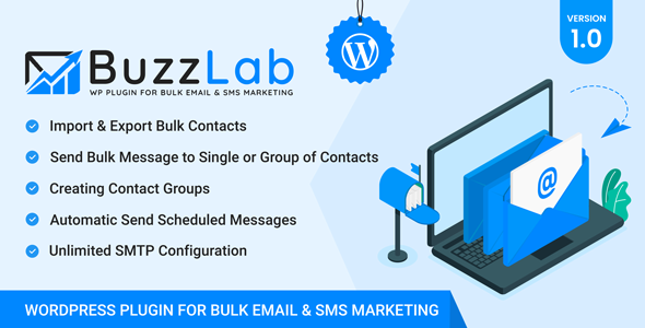 Buzzlab – Bulk E-mail And SMS Marketing WordPress Plugin