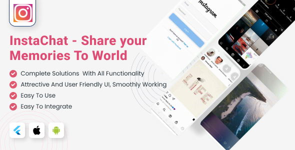 InstaChat – Full Flutter Instagram clone,Backend Firebase