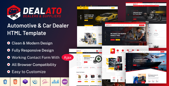 Dealato – Automobile & Automobile Vendor HTML Template