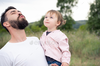 Naughty father keeping a exiguous lady commence air