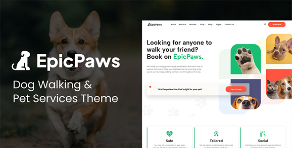 EpicPaws – Dog Walking & Pet Services and products Theme