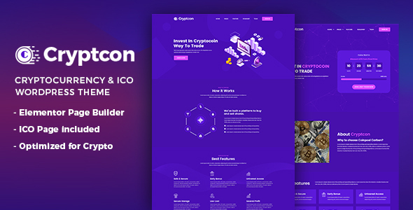 Cryptcon | ICO, Bitcoin And Crypto Forex WordPress Theme