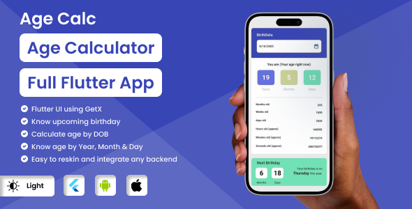 Age Calculator Flutter Fleshy Utility