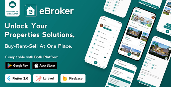 eBroker – Right Property Property Keep-Lease-Promote Flutter app with Laravel Admin Panel