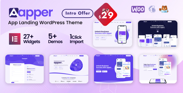 Apper – WordPress Multi-thought Landing Internet page Theme