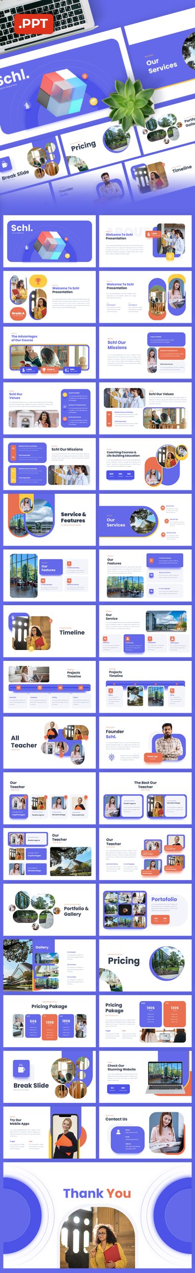 Schl – Education Path Powerpoint Presentation Template