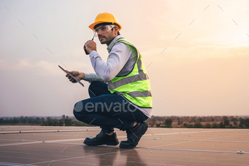 Engineer foreman in safety laborious hat working at industrial plant