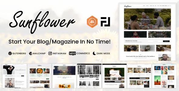 Sunflower – Standard, Light-weight & Multipurpose WordPress Weblog Theme