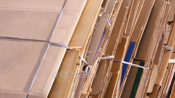 Row of Many the primitive Worn Cardboard boxes bundle for Recycling