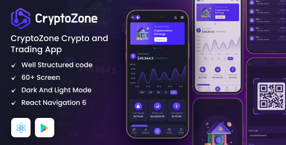 CryptoZone – React Native Cryptocurrency Cell App Template