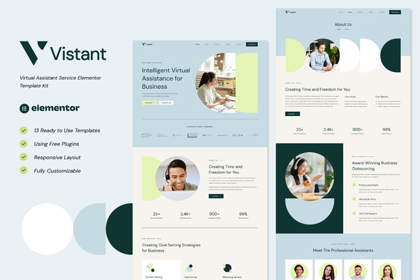 Vistant – Virtual Assistant Service Elementor Template Kit