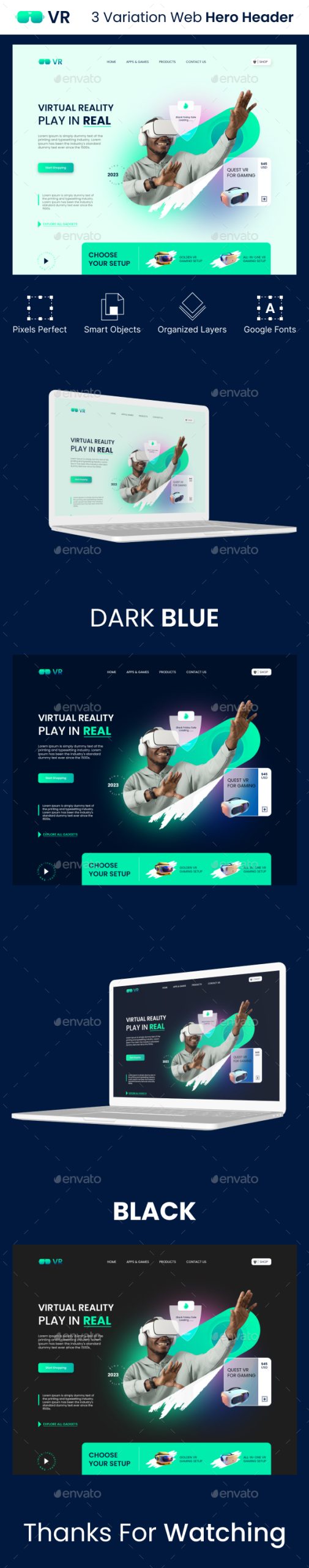 VR Store – Digital Fact Hero Header For Web scheme