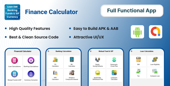 Monetary Calculator – Loan, EMI, Banking, Forex Convertor, FD, RD, PPF, TAX | Admob | Android